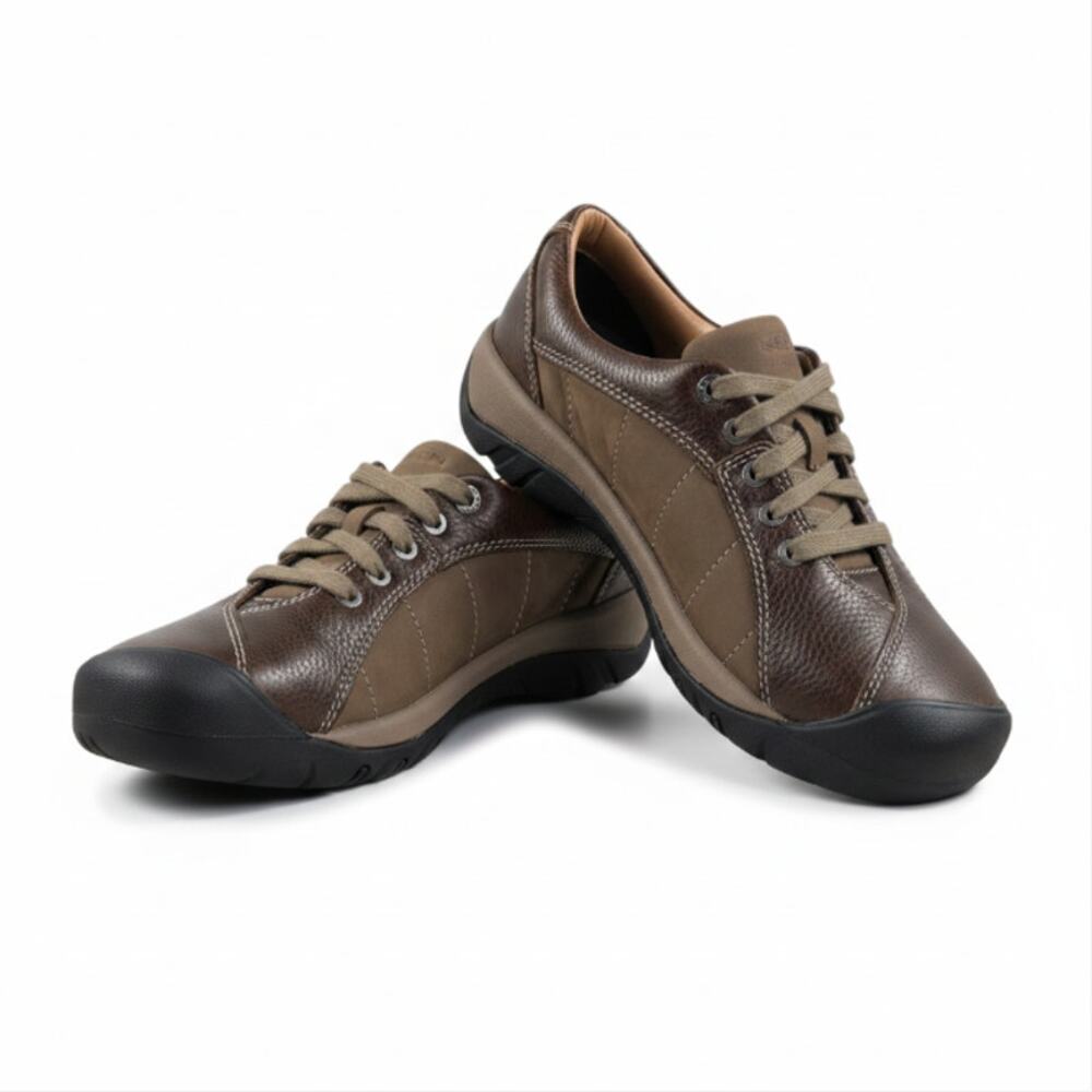 KEEN Presidio Leather LaceUp Everyday Shoes W 9 Brown Outdoor Versatile NWOT - Picture 2 of 13